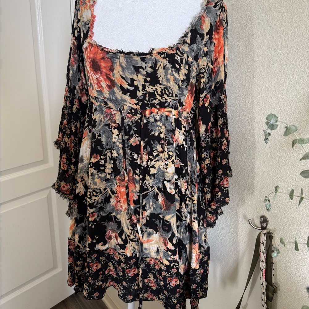 Free People Floral Dress Bell Sleeve Tunic